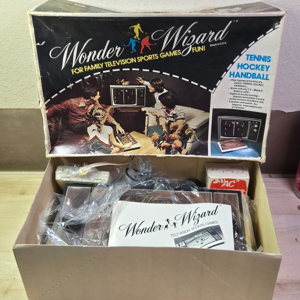 Vintage Wonder Wizard #7702 Sports Video Game Set - In Box - UNTESTED